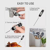 Digital Precision Food Thermometer with LCD Display