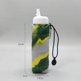Foldable Silicone Water Bottle 600ml Leak Proof, Portable & Travel Friendly