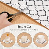 Anti-Slip Drawer PVC Sheet Roll Black & White Geometric Pattern