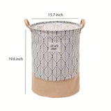 Two-Tone Foldable Laundry Basket - Life With Leaves Pattern