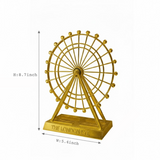London Eye Decorative Piece Ferris Wheel Golden Metal Medium