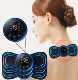 LCD Display EMS Neck Stretcher Massager 8 Mode Cervical Massage Patch Back Sticker Muscle Stimulator for Muscle Pain Relief - Alif Online
