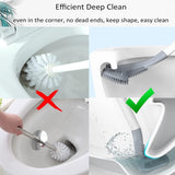 Long Handle Toilet Cleaning Brush ,Silicone Toilet Brush for Bathroom ,Bendable Silicone - Alif Online