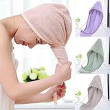 Microfiber Towel Quick Dry Hair Magic Drying Turban Wrap Hat Cap Spa Bathing Hot Shower Caps