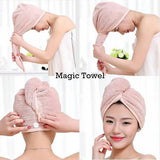Microfiber Towel Quick Dry Hair Magic Drying Turban Wrap Hat Cap Spa Bathing Hot Shower Caps - Alif Online