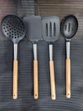 Pack of 4 Wooden Handle Spoon* Good Quality - Alif Online