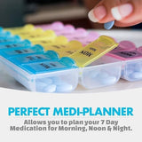 Pill Organizer 7 Days,21 Compartments Separately Stored Weekly Pill Box, - Alif Online