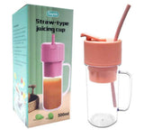 Portable Fruit Juicer with Straw - 6 Blade Rechargeable Blender Juicer with Full Cup 500ML - Alif Online