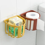 Punch-free Toilet Paper Rolling Rack Bathroom Kitchen Tissue Box Wall Mounted Storage Box Mobile Phone Facial Cleaner Storage Area