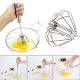 Push Beater Stainless Steel Handle Hand Push Semi-automatic Egg Beater Hand Beater Baking Tools