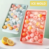 Round Ice Cube Tray With Lid Refrigerator Ice Ball Maker Mold For Freezer