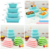 Set of 4pcs Foldable Silicone Lunch boxes - Alif Online