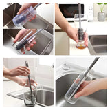 Pack of 2 Bottle Multifunctional Cleaning Brush with Long Handler