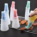 Silicone Oil Bottle With Brush Portable Kitchen BBQ Cooking Tool Dispenser Oil Brushe
