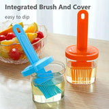 Silicone Oil Brush Oil Bottle Barbecue Grill Oil Dispenser Cooking Baking Temperature Resistant Brush Home Kitchen Gadgets