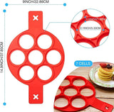 Silicone Pancake Molds with 7 Holes,Round Shape Pancakes Eggs Omelettes - Alif Online