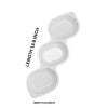 3 Section Melamine White Appetizer Platter For Serving Snacks and Dips