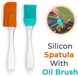 Spatula & BBQ Oil Brush Silicone Acrylic Transparent Spatula High Heat Resistant Handle For Cooking Baking - Alif Online