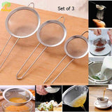 Stainless Steel Tea Strainer Set of 3 Pcs - Alif Online