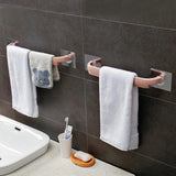 Towel Holder Self-adhesive Rack Wall Mounted Towel Hanger Bathroom Towel Bar Shelf Roll Holder Hanging Hook Bathroom Organizer - Alif Online
